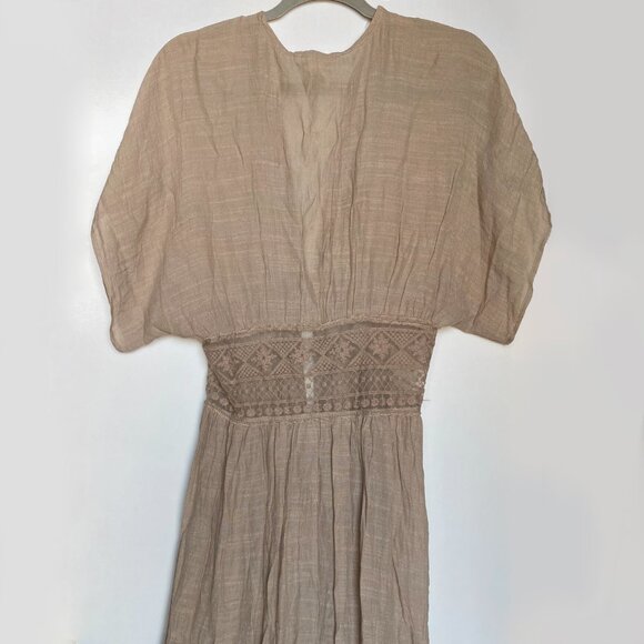 Indigo Thread co. Wrap Maxi Dress Size M Summer Cardigan Crochet Detail - Picture 4 of 6